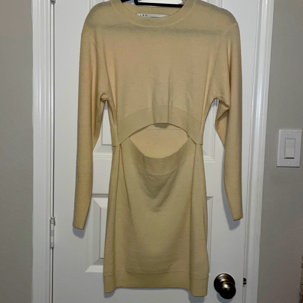 Mini sweater dress with front opening